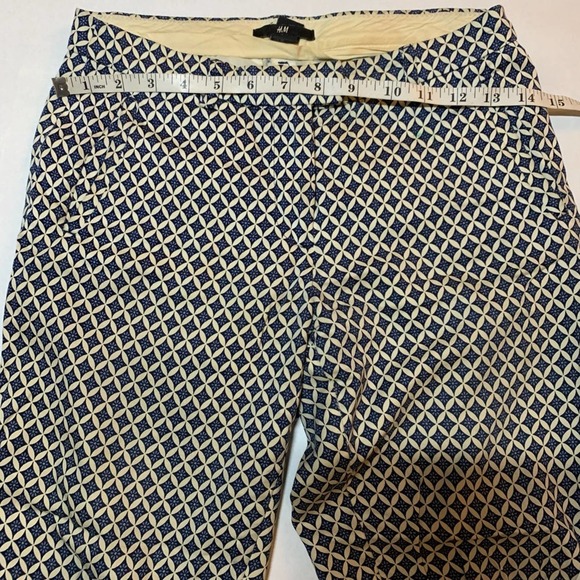H&M Blue White Printed Pants Size 2 - Picture 3 of 7